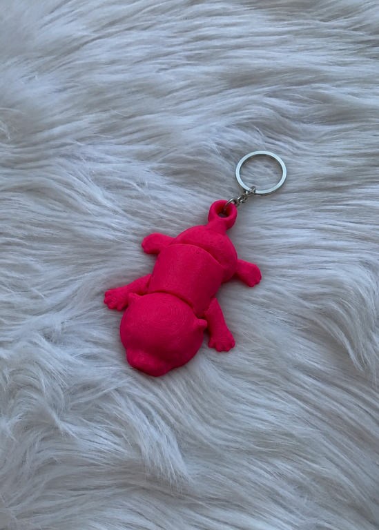 Pink Otter Keychain
